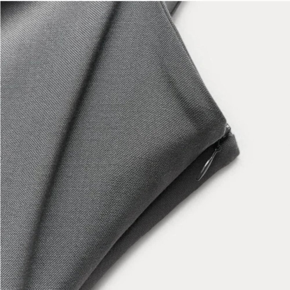 ZARA Long Dress Khaki Gray with Tanks ZW COLLECTION WOOL Blend RUCHED Size: S - Picture 6 of 16
